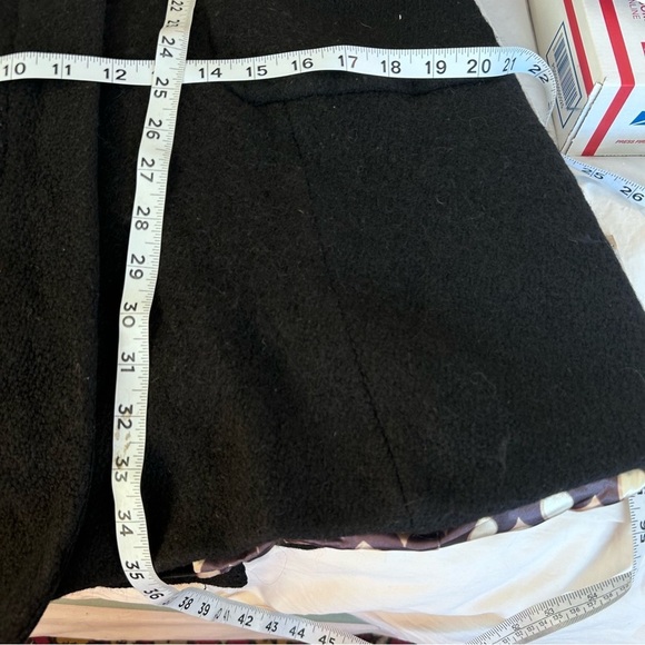 TED BAKER Womens Wool Mohair Blend Black Single Breasted Peacoat TB Size 4 US 8 - Picture 13 of 15